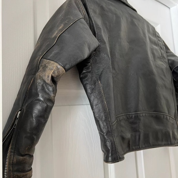XS Women’s cropped genuine leather rider jacket - Picture 16 of 16